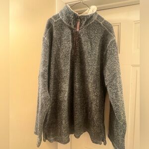 True Grit Sweater Mens Dark Gray Sherpa 1/4 Zip Jacket Pullover XL